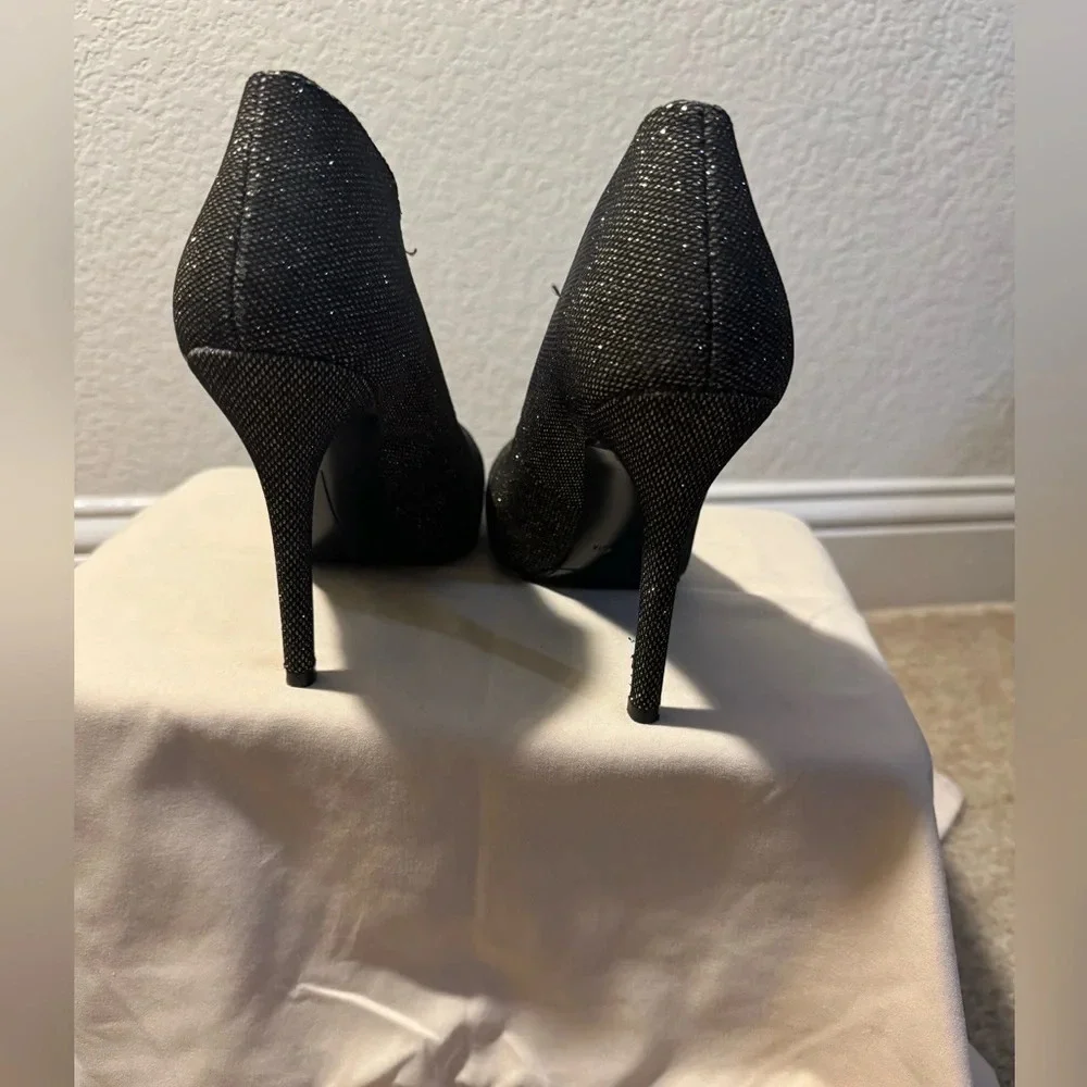 Women's Nine West 6M Rocha Gold Glitter Shoes Pumps High 4 inch Heels
